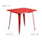 Flash Furniture Red Metal Table, 31.5SQ ET-CT002-1-RED-GG - alternate 4