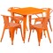 Flash Furniture Square 31.5" W, 31.5" L, 29.5" H, Metal, Orange ET-CT002-4-70-OR-GG - alternate 3