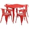 Flash Furniture Square 31.5" W, 31.5" L, 29.5" H, Metal, Red ET-CT002-4-70-RED-GG - alternate 2