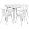 Flash Furniture Square 31.5" W, 31.5" L, 29.5" H, Metal, White ET-CT002-4-70-WH-GG - alternate 3