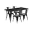 Flash Furniture Rectangle 31.5" W, 63" L, 29.5" H, Metal, Black ET-CT005-4-30-BK-GG - alternate 2