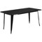 Flash Furniture Rectangle 31.5" W, 63" L, 29.5" H, Metal, Black ET-CT005-4-30-BK-GG - alternate 3