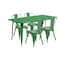 Flash Furniture Rectangle 31.5" W, 63" L, 29.5" H, Metal, Green ET-CT005-4-30-GN-GG - alternate 4