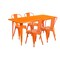 Flash Furniture Rectangle Orange Metal Table Set, 31-1/2"X63", 31.5" W, 63" L, 29.5" H, Metal, Orange ET-CT005-4-30-OR-GG - alternate 2