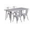 Flash Furniture Rectangle Silver Metal Table Set, 31-1/2"X63", 31.5" W, 63" L, 29.5" H, Metal, Grey ET-CT005-4-30-SIL-GG - alternate 2