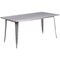 Flash Furniture Rectangle Silver Metal Table Set, 31-1/2"X63", 31.5" W, 63" L, 29.5" H, Metal, Grey ET-CT005-4-30-SIL-GG - alternate 4