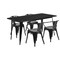 Flash Furniture Rectangle 31.5" W, 63" L, 29.5" H, Metal, Black ET-CT005-4-70-BK-GG - alternate 3