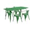 Flash Furniture Rectangle 31.5" W, 63" L, 29.5" H, Metal, Green ET-CT005-4-70-GN-GG - alternate 4