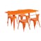 Flash Furniture Rectangle 31.5" W, 63" L, 29.5" H, Metal, Orange ET-CT005-4-70-OR-GG - alternate 4