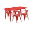 Flash Furniture Rectangle 31.5" W, 63" L, 29.5" H, Metal, Red ET-CT005-4-70-RED-GG - alternate 4
