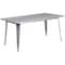 Flash Furniture Rectangle 31.5" W, 63" L, 29.5" H, Metal, Grey ET-CT005-4-70-SIL-GG - alternate 2