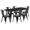 Flash Furniture Rectangle Black Metal Table Set, 31-1/2"X63", 31.5" W, 63" L, 29.5" H, Metal, Black ET-CT005-6-30-BK-GG - alternate 4