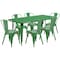 Flash Furniture Rectangle 31.5" W, 63" L, 29.5" H, Metal, Green ET-CT005-6-30-GN-GG - alternate 3