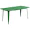 Flash Furniture Rectangle 31.5" W, 63" L, 29.5" H, Metal, Green ET-CT005-6-30-GN-GG - alternate 4