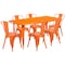 Flash Furniture Rectangle 31.5" W, 63" L, 29.5" H, Metal, Orange ET-CT005-6-30-OR-GG - alternate 4