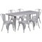 Flash Furniture Rectangle Silver Metal Table Set, 31-1/2"X63", 31.5" W, 63" L, 29.5" H, Metal, Grey ET-CT005-6-30-SIL-GG - alternate 2