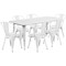 Flash Furniture Rectangle White Metal Table Set, 31-1/2"X63", 31.5" W, 63" L, 29.5" H, Metal, White ET-CT005-6-30-WH-GG - alternate 3