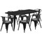 Flash Furniture Rectangle 31.5" W, 63" L, 29.5" H, Metal, Black ET-CT005-6-70-BK-GG - alternate 4