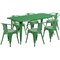 Flash Furniture Rectangle 31.5" W, 63" L, 29.5" H, Metal, Green ET-CT005-6-70-GN-GG - alternate 2