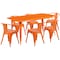 Flash Furniture Rectangle 31.5" W, 63" L, 29.5" H, Metal, Orange ET-CT005-6-70-OR-GG - alternate 3