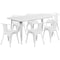 Flash Furniture Rectangle 31.5" W, 63" L, 29.5" H, Metal, White ET-CT005-6-70-WH-GG - alternate 4
