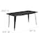 Flash Furniture Rectangle Red Metal Table Set, 31.5SQ, 31.5" W, 63" L, 29.5" H, Metal, Black ET-CT005-BK-GG - alternate 2