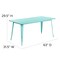 Flash Furniture Rectangle Mint Green Metal Table, 31-1/2"X63", 31.5" W, 63" L, 29.5" H, Metal, Green ET-CT005-MINT-GG - alternate 6