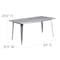 Flash Furniture Rectangle Silver Metal Table, 31-1/2"X63", 31.5" W, 63" L, 29.5" H, Metal, Grey ET-CT005-SIL-GG - alternate 4