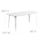 Flash Furniture Rectangle White Metal Table, 31-1/2"X63", 31.5" W, 63" L, 29.5" H, Metal, White ET-CT005-WH-GG - alternate 2