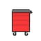 Valley Craft Garage Mobile Cabinet, 4 Drawer, Black/Red, 24 in W F89606RB - alternate 5