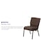 Flash Furniture Hercules Church Chair, Brown Back, 21-1/4 in W 25" L 33" H, Fabric Seat FD-CH0221-4-GV-S0819-GG - alternate 2