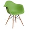 Flash Furniture Alonza Chair, Green Seat, Wood Back, 24.5 W 25" L 31.25 H, Metal, Polypropylene, Wood Seat FH-132-DPP-GN-GG - alternate 3