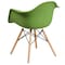 Flash Furniture Alonza Chair, Green Seat, Wood Back, 24.5 W 25" L 31.25 H, Metal, Polypropylene, Wood Seat FH-132-DPP-GN-GG - alternate 6