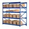 Vestil Starter Gravity Flow Rack, 36 in D, 96 in W, 4 Shelves, Blue FLOW-3-4 - alternate 2