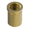 Zoro Select Press Insert, M8-1.25 Int Thrd Sz, 14.3 mm L, 9.880 mm Dia., Brass, Plain, 10 PK 260-M8-BR-PK10 - alternate 1