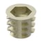 Zoro Select Hex Drive Threaded Insert, M10-1.50 Int Thrd Sz, 13 mm L, 15.494 mm Dia., Zinc Alloy, Plain, 25 PK 901050-13-PK25 - alternate 1