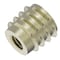 Zoro Select Hex Drive Threaded Insert, No. 10-24 Int Thrd Sz, 25/64 in L, 3/8 in Dia., Zinc Alloy, Plain, 50 PK 801024-10-PK50 - alternate 3