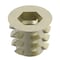 Zoro Select Hex Drive Threaded Insert, 1/4"-20 Int Thrd Sz, 25/64 in L, 7/16 in Dia., Zinc Alloy, Plain, 50 PK 901420-10-PK50 - alternate 1