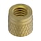 Zoro Select Press Insert, No. 10-32 Int Thrd Sz, 1/4 in L, 17 in Dia., Brass, Plain, PK25 240-332-BR.250-PK25 - alternate 1