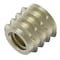 Zoro Select Hex Drive Threaded Insert, 1/4"-20 Int Thrd Sz, 25/64 in L, 7/16 in Dia., Zinc Alloy, Plain, 50 PK 801420-10-PK50 - alternate 3
