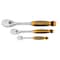 Gearwrench 3 Piece 1/4", 3/8" & 1/2" Drive 90-Tooth Dual Material Teardrop Ratchet Set 81207T - alternate 1