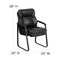 Flash Furniture Contemporary Executive Side Reception Chair, Black Back, 24 in W 26" L 36" H, Curved Padded GO-1156-BK-LEA-GG - alternate 10
