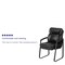 Flash Furniture Contemporary Executive Side Reception Chair, Black Back, 24 in W 26" L 36" H, Curved Padded GO-1156-BK-LEA-GG - alternate 4