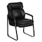 Flash Furniture Contemporary Executive Side Reception Chair, Black Back, 24 in W 26" L 36" H, Curved Padded GO-1156-BK-LEA-GG - alternate 2