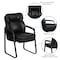 Flash Furniture Contemporary Executive Side Reception Chair, Black Back, 24 in W 26" L 36" H, Curved Padded GO-1156-BK-LEA-GG - alternate 9