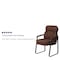 Flash Furniture Contemporary Executive Side Reception Chair, Brown Back, 24 in W 26" L 36" H, Curved Padded GO-1156-BN-GG - alternate 4