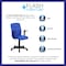 Flash Furniture Metal Contemporary Chair, 16-3/4" to 21-3/4, Fixed Arms, Blue GO-1691-1-BLUE-A-GG - alternate 2