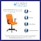 Flash Furniture Metal Contemporary Chair, 16-3/4" to 21-3/4, Fixed Arms, Orange GO-1691-1-ORG-A-GG - alternate 3