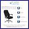 Flash Furniture Hercules Office Chair, Black Back, 28-1/2 in W 35" L 49-1/2" H, Padded GO-1850-1-FAB-GG - alternate 3