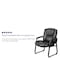 Flash Furniture Contemporary Reception Chair, Black Seat, Black Back, 29 in W 31" L 41-3/4" H, Padded, Leather Seat GO-2138-GG - alternate 8